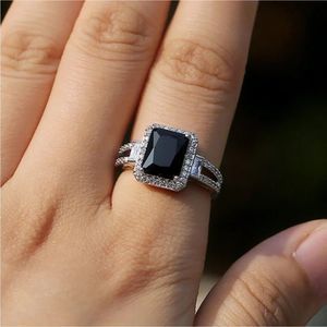 🖤Stunning Sterling Silver (925) 3.75C Emerald Cut Genuine Black Onyx 💎 R…